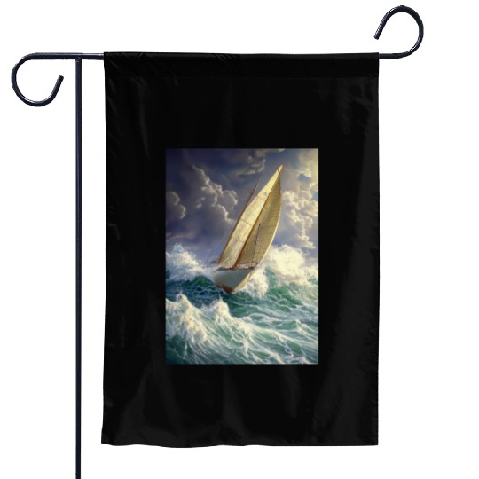 Wild Sailing Through the Storm Garden Flags