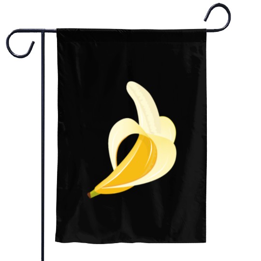 Bright yellow banana – peeled motif Garden Flags