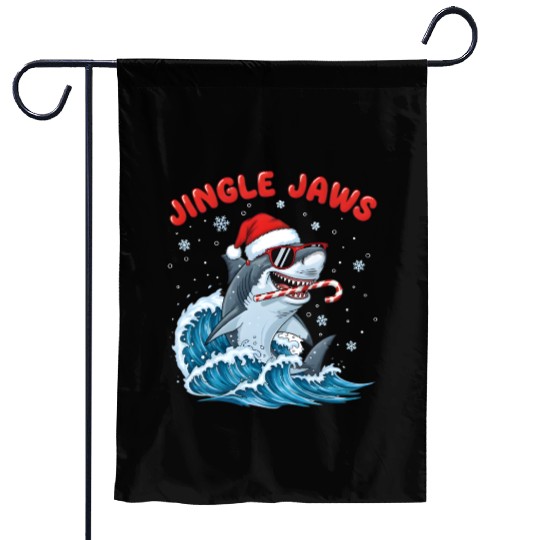 Jingle Jaws – Christmas Holiday with Bite Design Garden Flags
