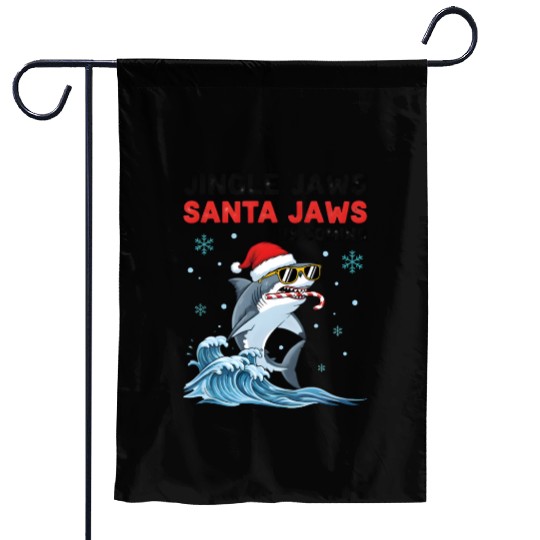 Jingle Jaws – Santa Jaws Is Coming to Town Garden Flags