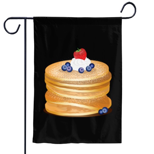 Charming pancake motif with cream and berries Garden Flags
