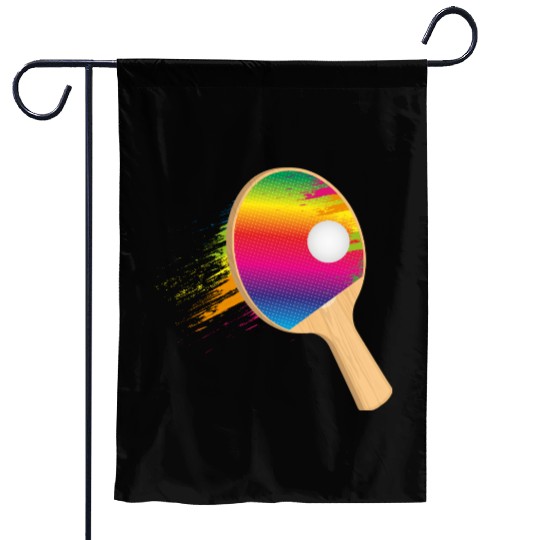 Colorful table tennis bat with ball – sporty Garden Flags