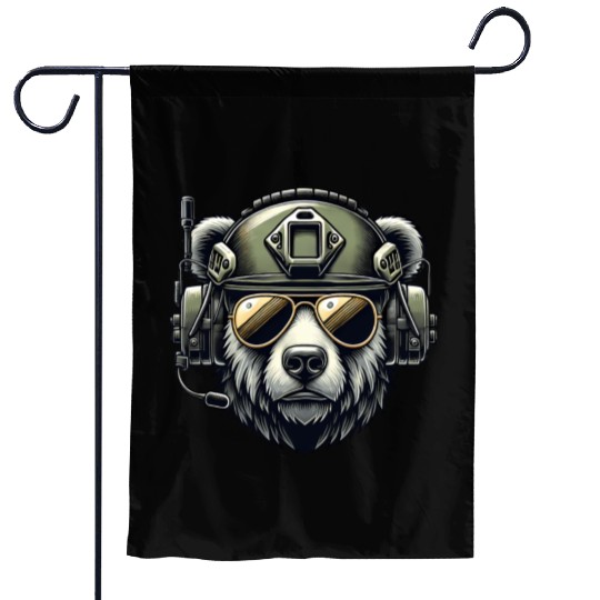 Bear Military Design Garden Flags