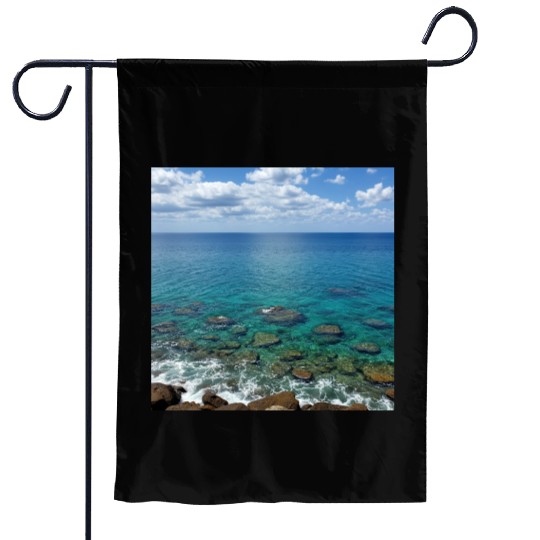Serene Ocean View Garden Flags