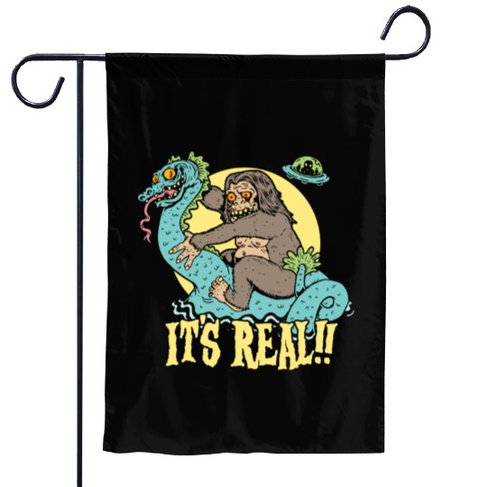Bigfoot Rides Nessie UFO Cryptid Monster Mayhem Garden Flags