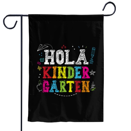 Hola Kindergarten Spanish Teacher Back to School Garden Flags