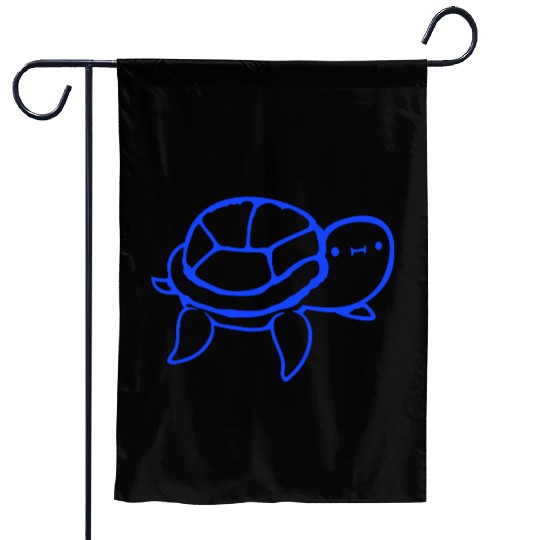 Water turtle child cute swims happy drawing Comic Garden Flags