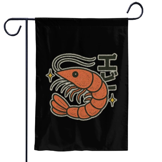 Kawaii Shrimp Japanese Garden Flags