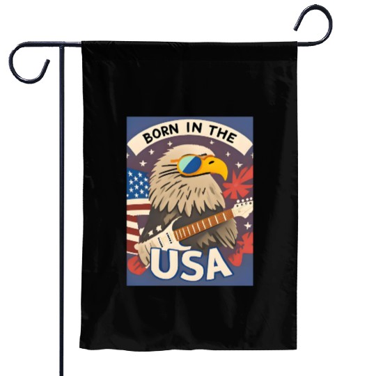 Born in the USA Bald Eagle Rock Guitar Garden Flags