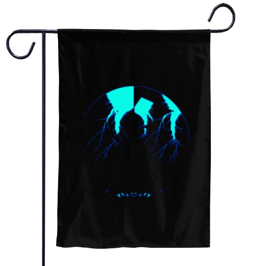 Royal Blue Lightning shadow Garden Flags