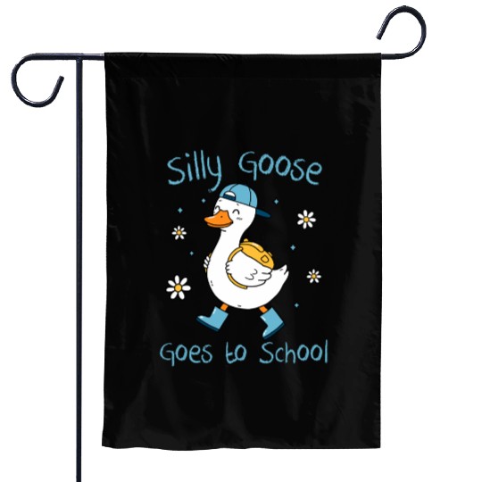 Silly Goose Back to School Funny Garden Flags