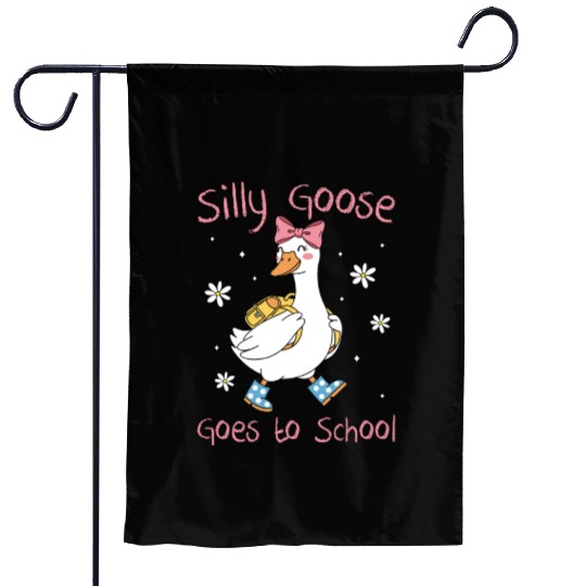 Silly Goose Back to School Funny Garden Flags