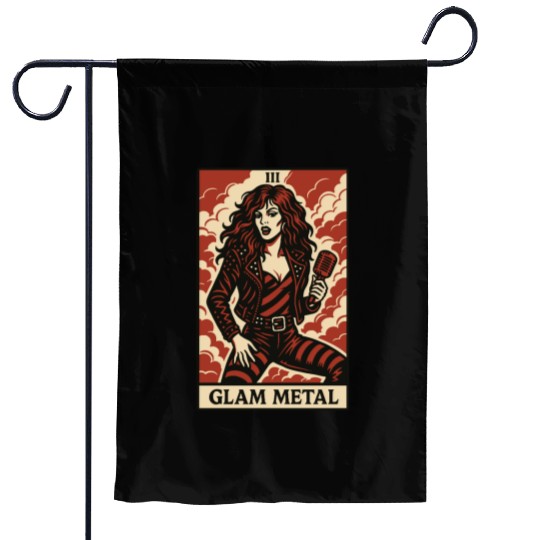Glam Metal Tarot Card – Fierce, Flashy, and Loud Garden Flags
