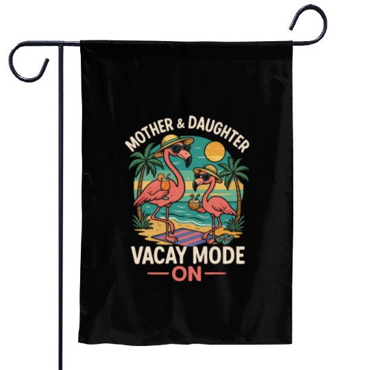 Mother and Daughter Vacation Mode Design Garden Flags