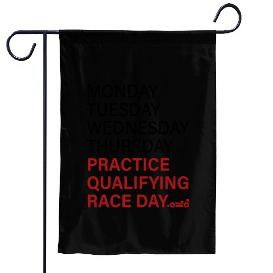 monday tuesday wednesday thursday practice qual Garden Flags