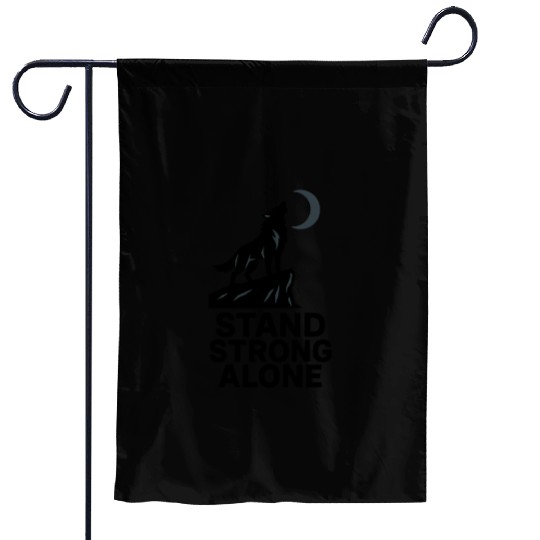 Stand Strong Alone – Lone Wolf Cliff Design Garden Flags