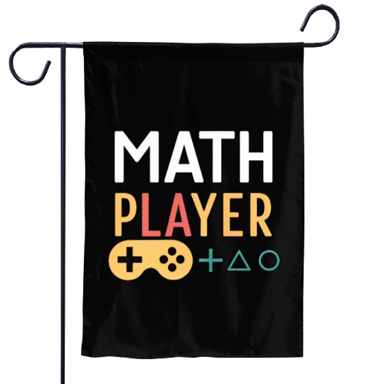 Math Gamer Player – Video Game Style Math Design Garden Flags