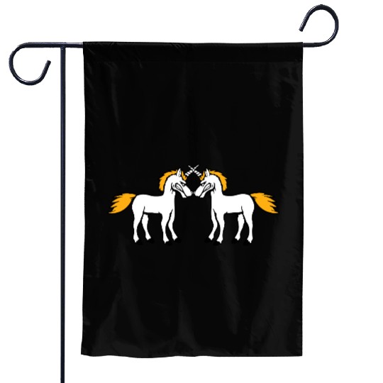 2 Unicorns Battle Evil Angry Attack Duel Team Fun Garden Flags