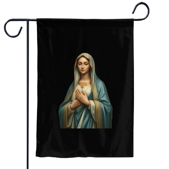 Madonna and Child Divine Embrace Garden Flags