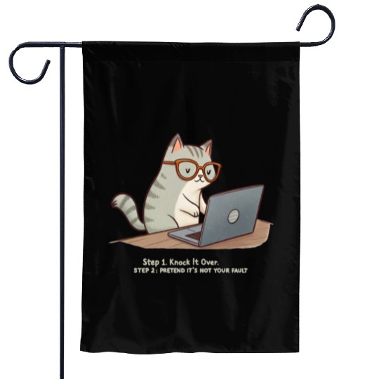 Keyboard Warrior Cat Garden Flags