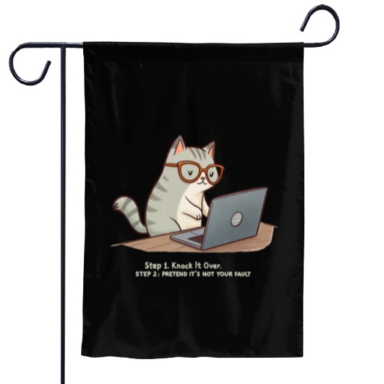 Keyboard Warrior Cat Garden Flags