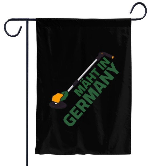 Lawn Trimmer - Mäht in Germany Wordplay pun Garden Flags