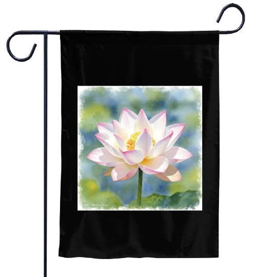 Serene Water Lily Floral Print Garden Flags