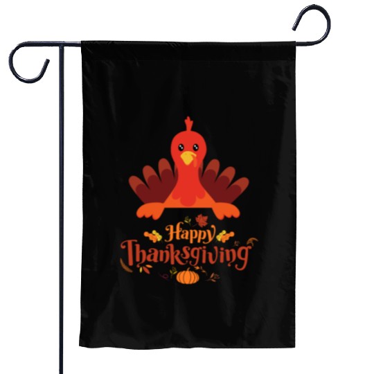 Funny Turkey Family Dinner Happy Thanksgiving Garden Flags