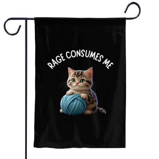 Cute Angry Cat Garden Flags