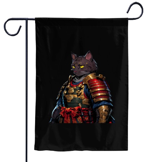Warrior Cat in Armor Artwork Garden Flags