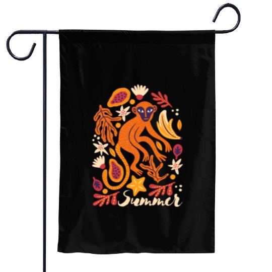 Tropical Monkey Summer Garden Flags Design