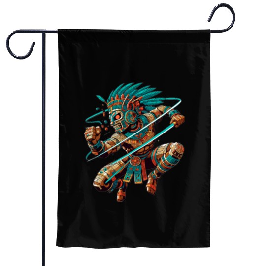 Aztec Warrior - Inca Maya Mayans Garden Flags