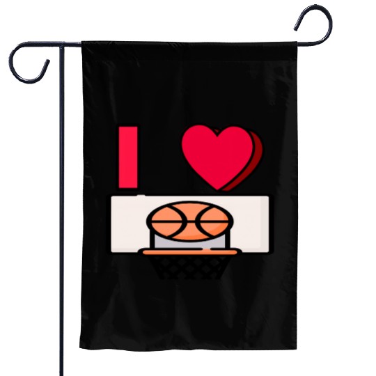 I LOVE BASKETBALL #2 Garden Flags
