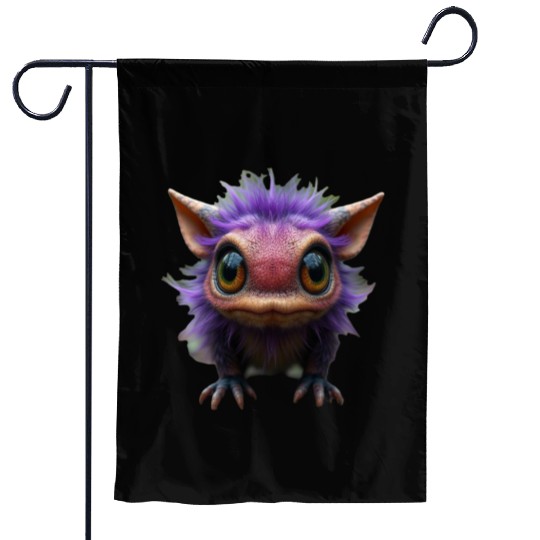 Cutie Creature - Purple Garden Flags