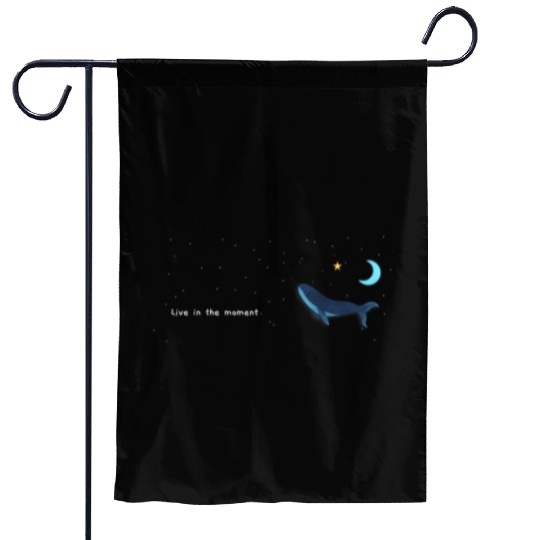 Whale  - Night Sky - live in the moment Garden Flags