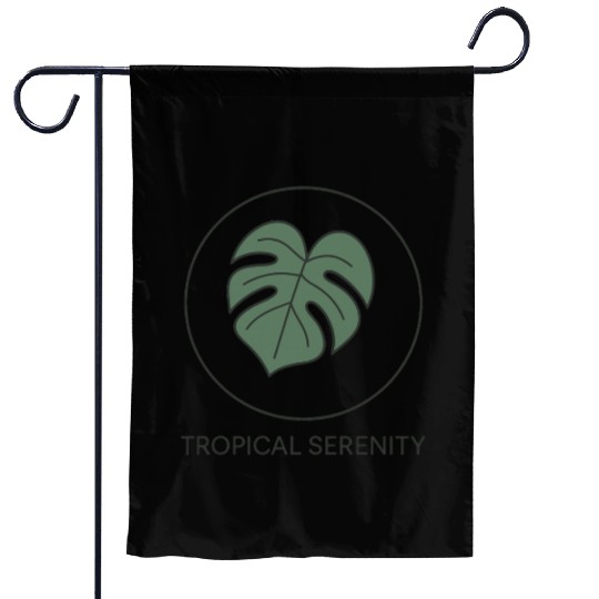 Minimalist Philodendron in Circle Frame Garden Flags