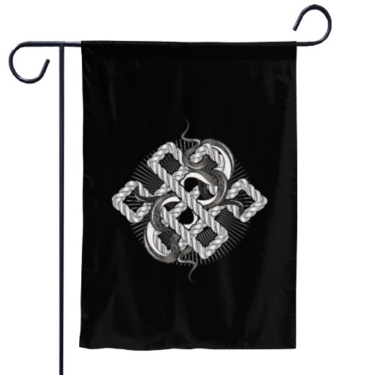 Silver Snake Knot – Mystical & Elegant Garden Flags
