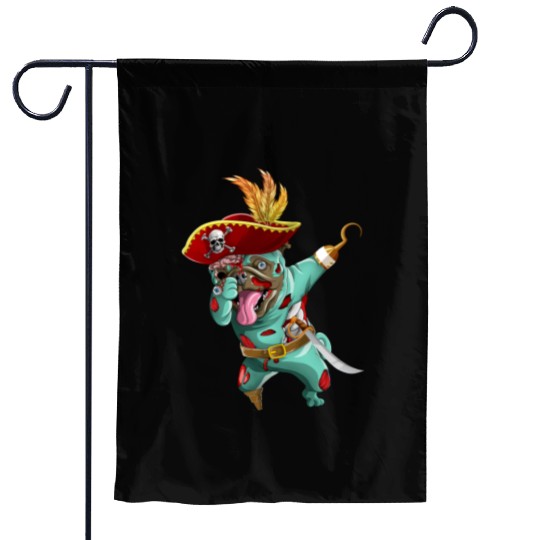 Dabbing Pirate Zombie Pug Cute Halloween Pugs  Garden Flags