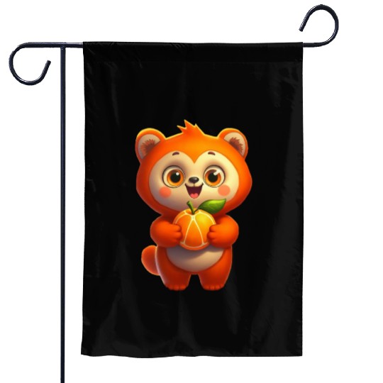 Bear with orange Garden Flags