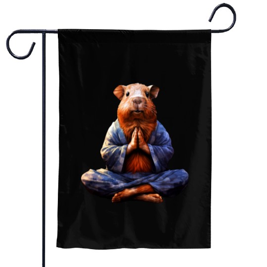 Yoga guinea pig Garden Flags