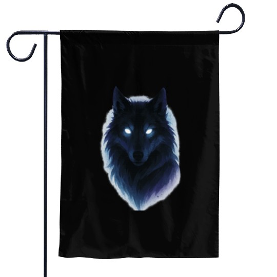Enigmatic Howling Wolf Design Garden Flags