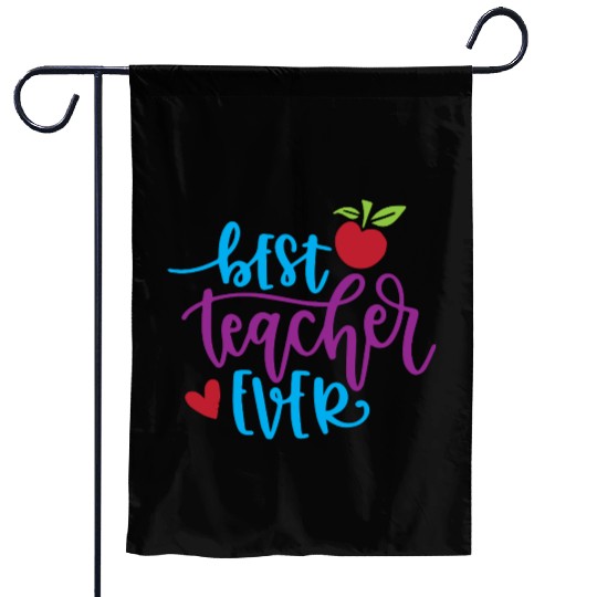 Best Teacher Ever – Apple & Heart Design Garden Flags