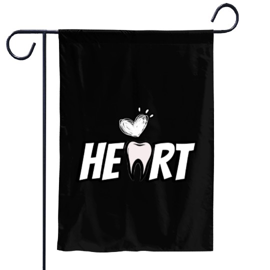Healing Smile Tooth Heart Design Garden Flags