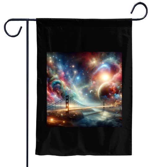 Galactic Bridge to the Universe Space Dream Planet Garden Flags