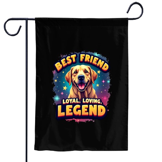 Loyal Best Friend Labrador Dog Illustration Garden Flags