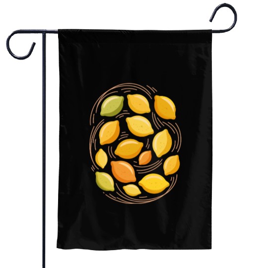 Lemon Pattern for Citrus Lovers Garden Flags