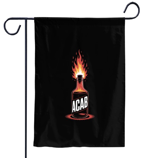Fiery ACAB Bottle Illustration Garden Flags