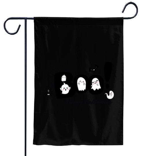 Cute Ghosts and Spider Halloween Pattern Garden Flags