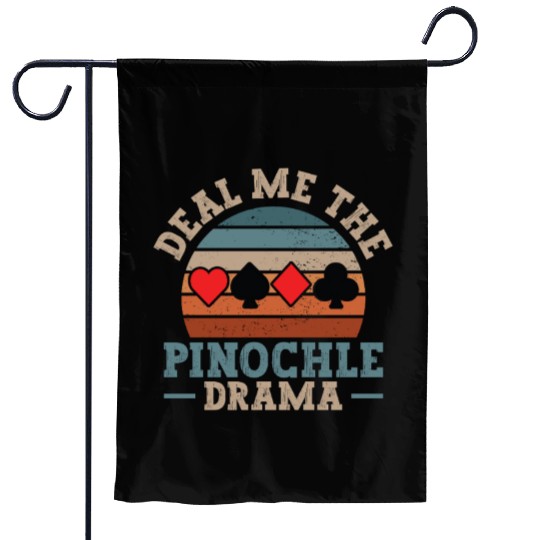 Cool Pinochle Drama Novelty Game Night Session Garden Flags