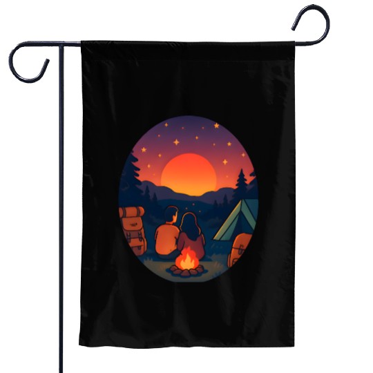 Sunset Camping Romance Garden Flags